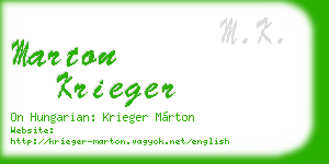 marton krieger business card