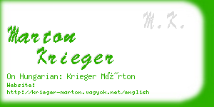 marton krieger business card